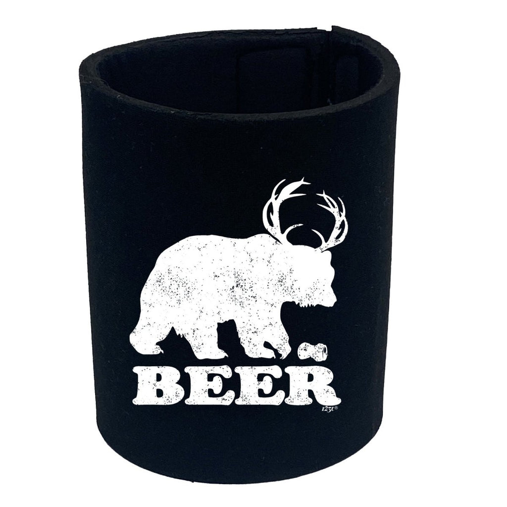 Alcohol Animal Beer Bear Deer - Funny Novelty Stubby Holder - 123t Australia | Funny T-Shirts Mugs Novelty Gifts