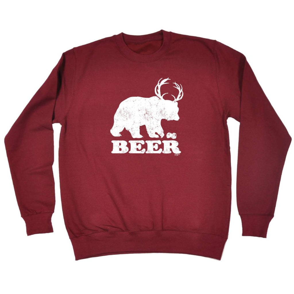 Alcohol Animal Beer Bear Deer - Funny Novelty Sweatshirt - 123t Australia | Funny T-Shirts Mugs Novelty Gifts
