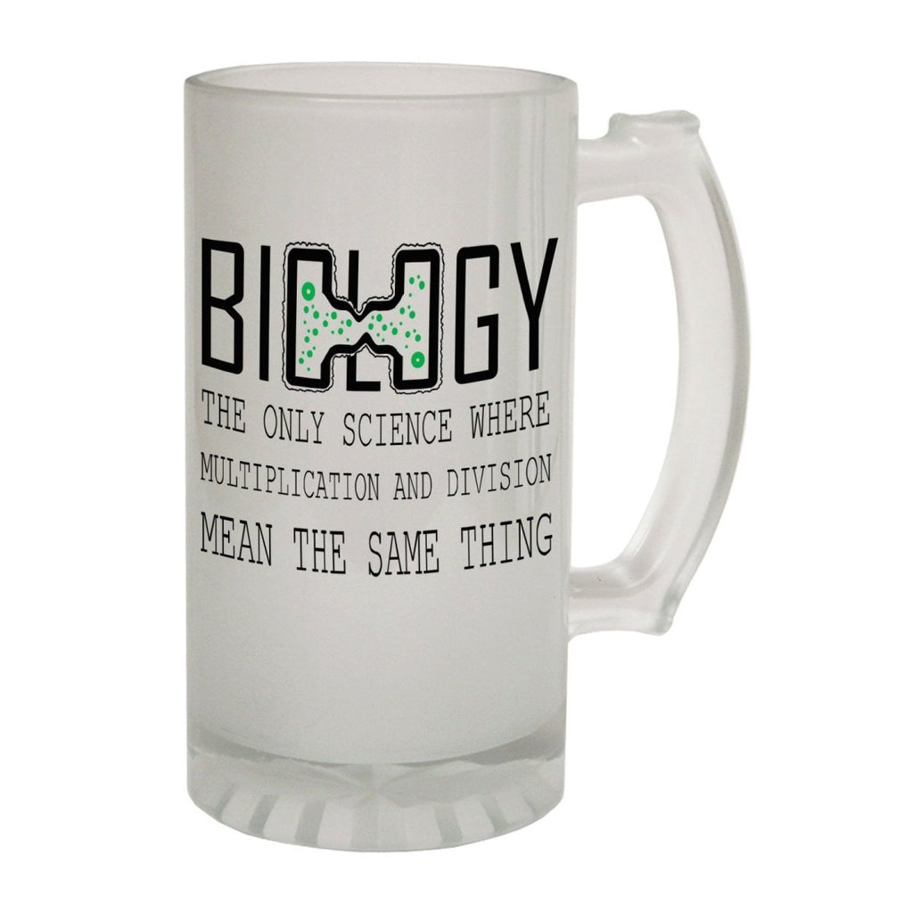 Alcohol Animal Frosted Glass Beer Stein - Biology Multiplication Division - Funny Novelty Birthday - 123t Australia | Funny T-Shirts Mugs Novelty Gifts