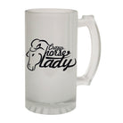 Alcohol Animal Frosted Glass Beer Stein - Crazy Horse Lady - Funny Novelty Birthday - 123t Australia | Funny T-Shirts Mugs Novelty Gifts