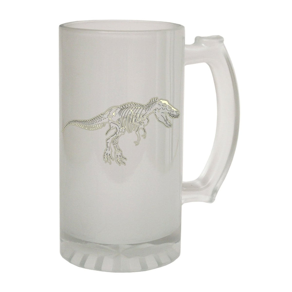 Alcohol Animal Frosted Glass Beer Stein - Dino Skeleton Design - Funny Novelty Birthday - 123t Australia | Funny T-Shirts Mugs Novelty Gifts