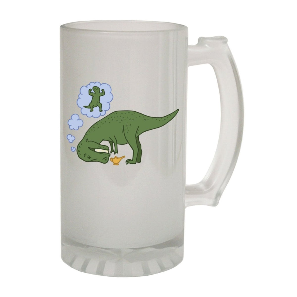 Alcohol Animal Frosted Glass Beer Stein - Dinosaur Wish Cute - Funny Novelty Birthday - 123t Australia | Funny T-Shirts Mugs Novelty Gifts
