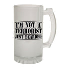 Alcohol Animal Frosted Glass Beer Stein - Not A Terrorist Bearded - Funny Novelty Birthday - 123t Australia | Funny T-Shirts Mugs Novelty Gifts