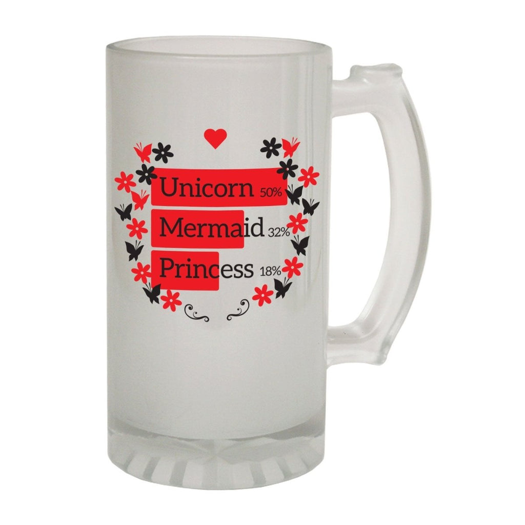 Alcohol Animal Frosted Glass Beer Stein - Unicorn Mermaid Princess Cute - Funny Novelty Birthday - 123t Australia | Funny T-Shirts Mugs Novelty Gifts