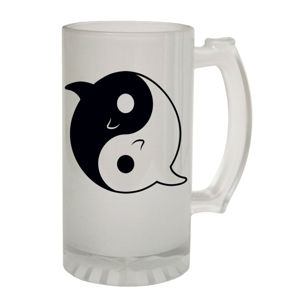 Alcohol Animal Frosted Glass Beer Stein - Ying Yang Shark Cute - Funny Novelty Birthday - 123t Australia | Funny T-Shirts Mugs Novelty Gifts