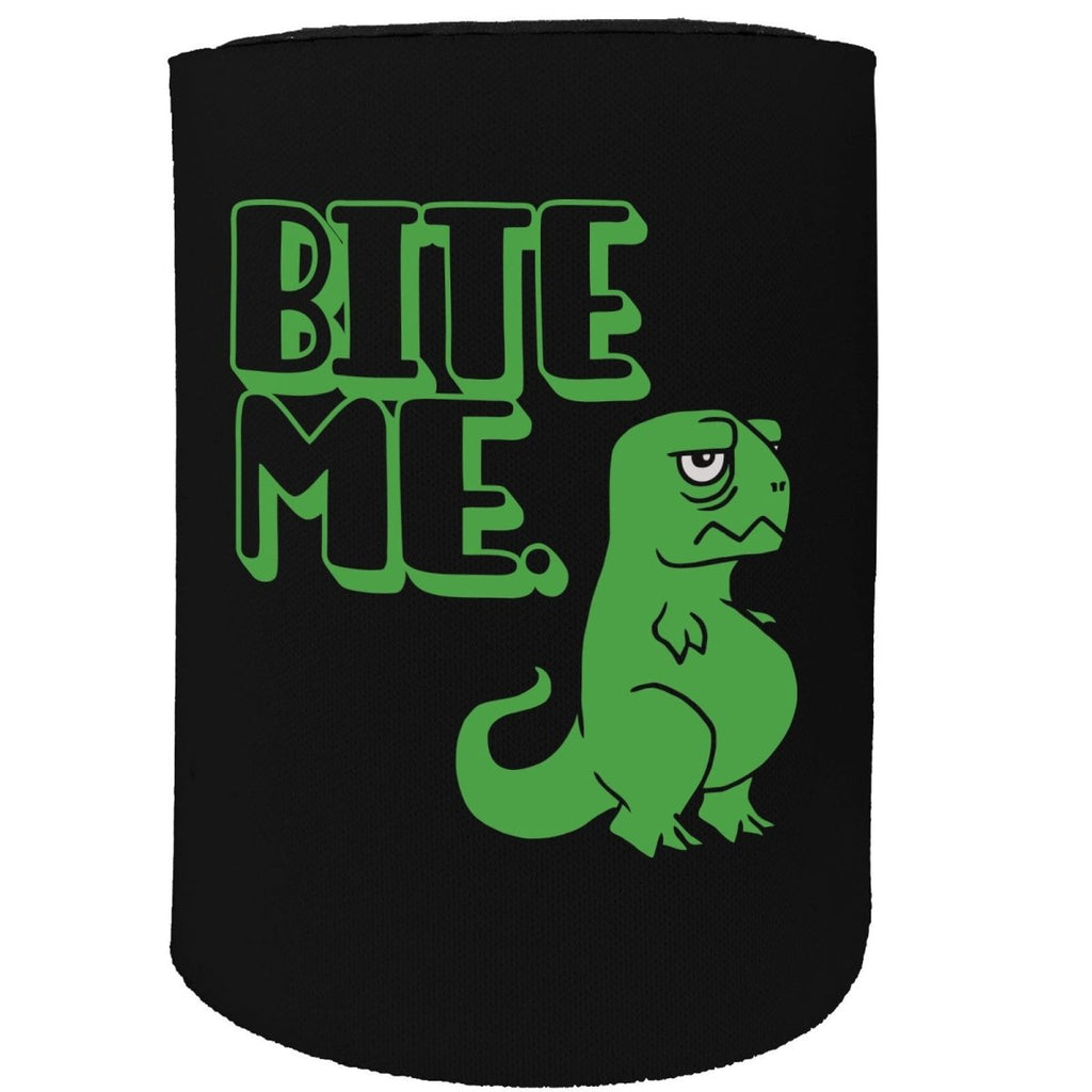Alcohol Animal Stubby Holder - Bite Me Dinosaur T Rex - Funny Novelty Birthday Gift Joke Beer Can Bottle - 123t Australia | Funny T-Shirts Mugs Novelty Gifts