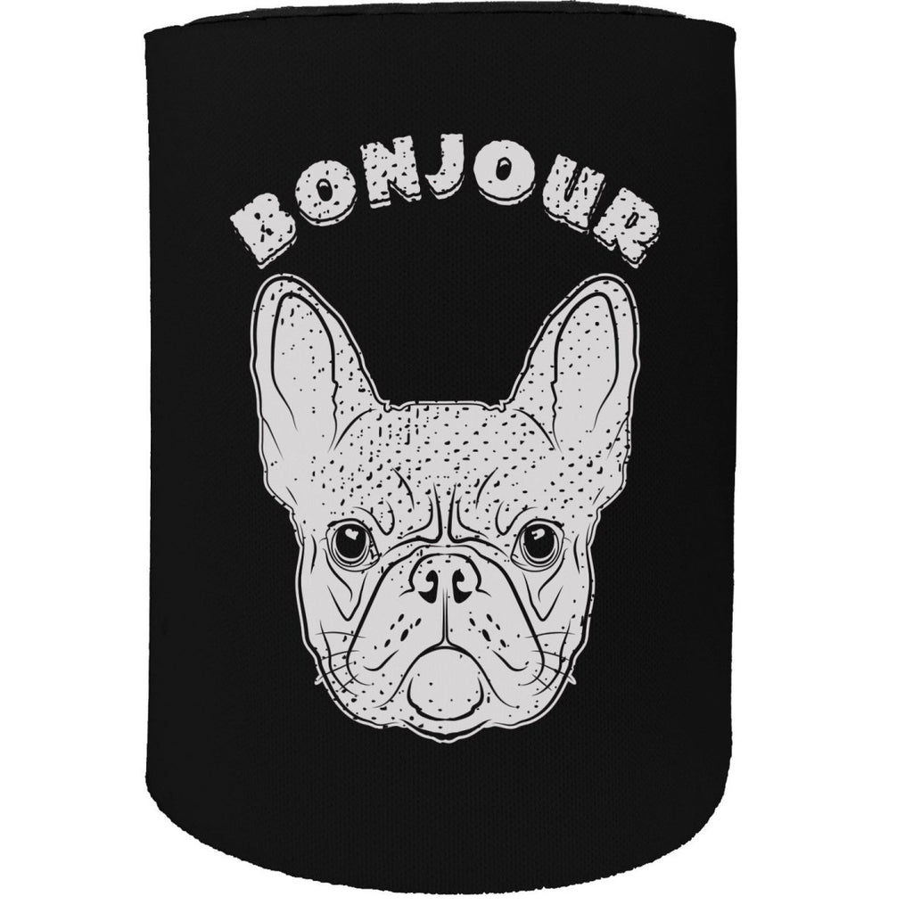 Alcohol Animal Stubby Holder - Bonjour Pug Dog - Funny Novelty Birthday Gift Joke Beer Can Bottle - 123t Australia | Funny T-Shirts Mugs Novelty Gifts