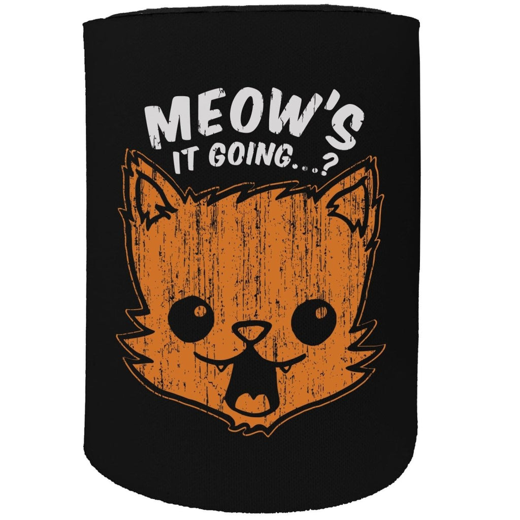 Alcohol Animal Stubby Holder - Cat Meows It Going - Funny Novelty Birthday Gift Joke Beer Can Bottle - 123t Australia | Funny T-Shirts Mugs Novelty Gifts