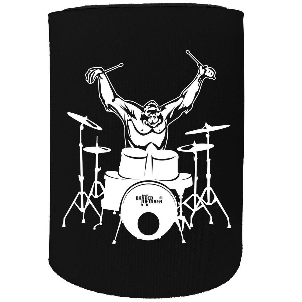Alcohol Animal Stubby Holder - Gorilla Drum Drummer Music Band - Funny Novelty Birthday Gift Joke Beer - 123t Australia | Funny T-Shirts Mugs Novelty Gifts