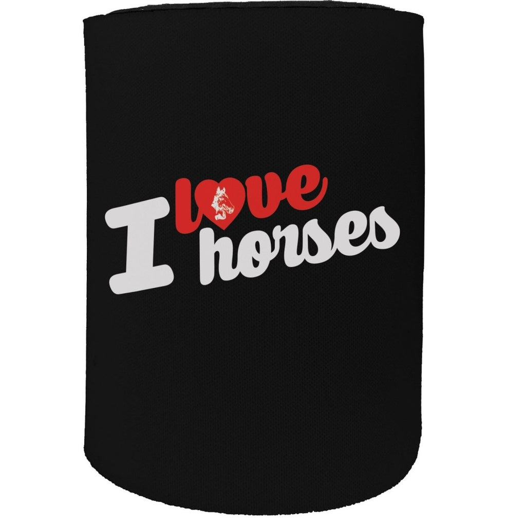 Alcohol Animal Stubby Holder - I Love Horses - Funny Novelty Birthday Gift Joke Beer Can Bottle Coolie - 123t Australia | Funny T-Shirts Mugs Novelty Gifts