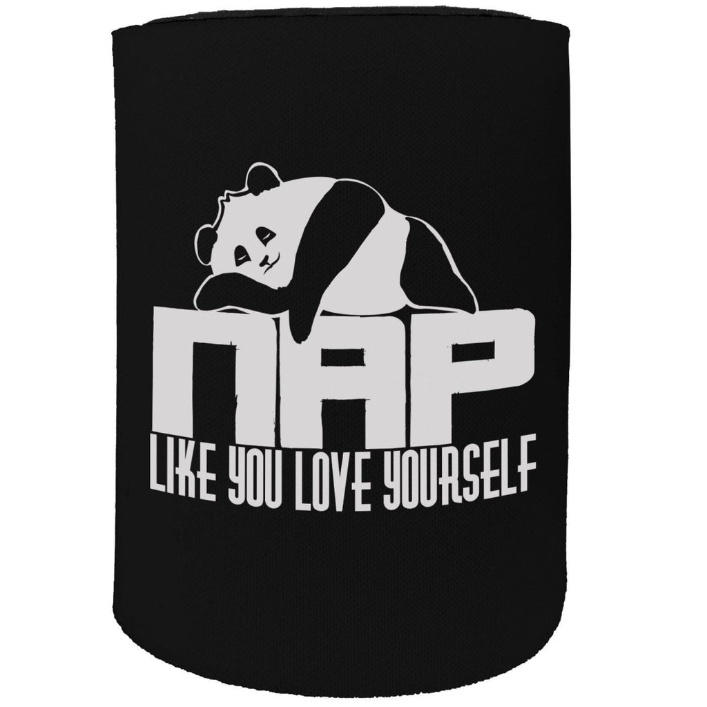 Alcohol Animal Stubby Holder - Nap Like You Love Yourself Panda - Funny Novelty Birthday Gift Joke Beer - 123t Australia | Funny T-Shirts Mugs Novelty Gifts