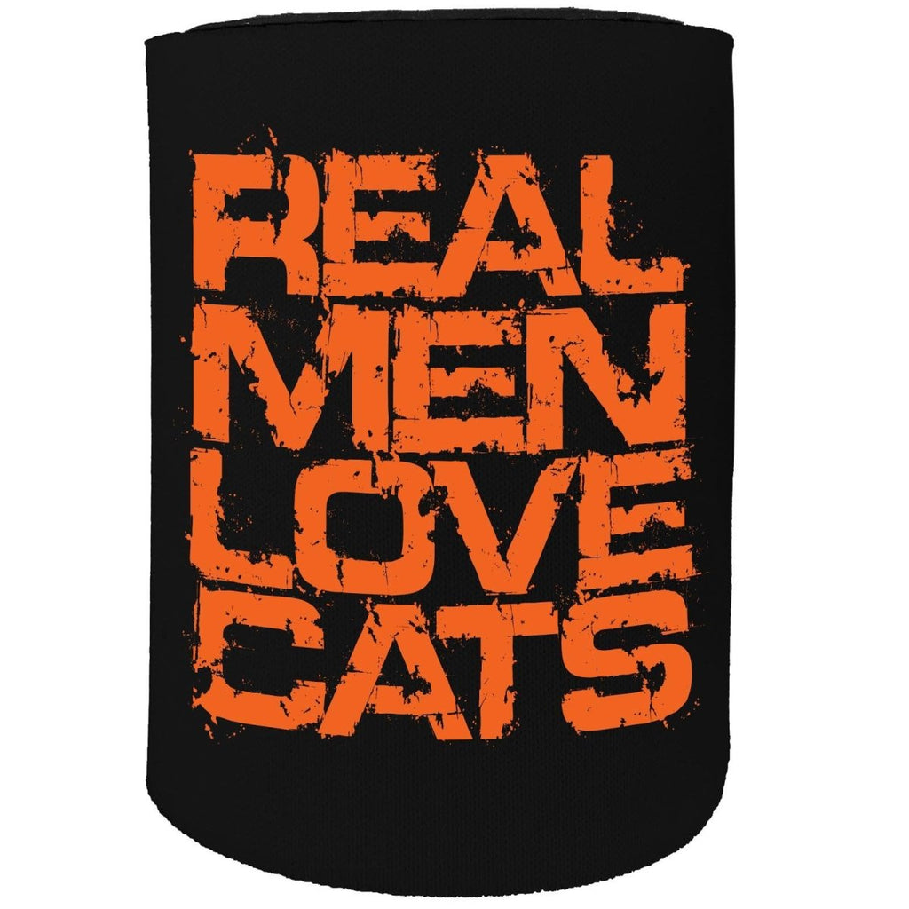 Alcohol Animal Stubby Holder - Real Men Love Cats Kitten Pet - Funny Novelty Birthday Gift Joke Beer - 123t Australia | Funny T-Shirts Mugs Novelty Gifts