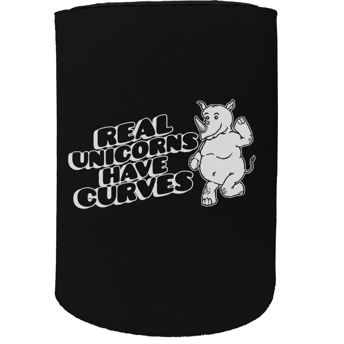 Alcohol Animal Stubby Holder - Real Unicorns Have Curves Rhino - Funny Novelty Birthday Gift Joke Beer - 123t Australia | Funny T-Shirts Mugs Novelty Gifts