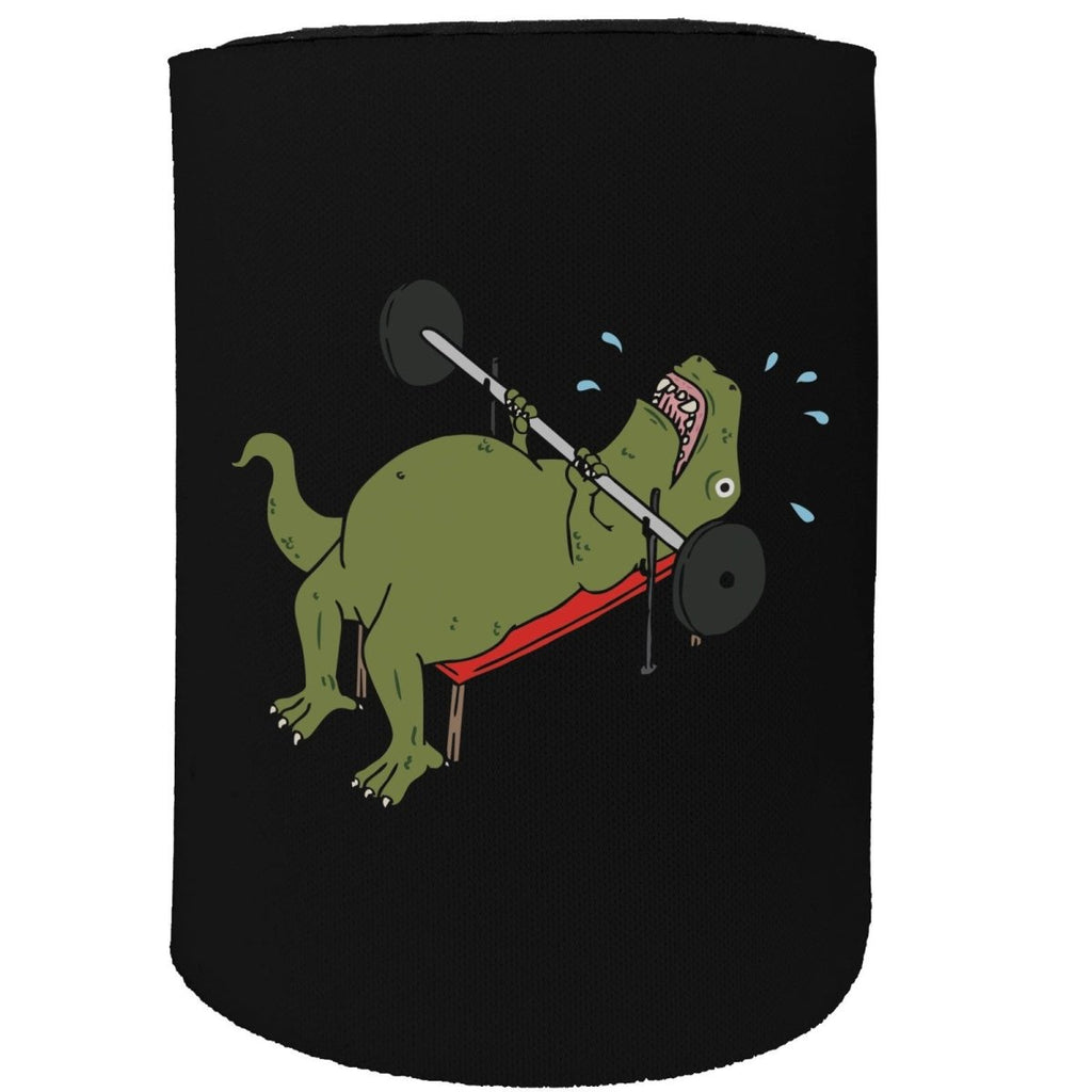 Alcohol Animal Stubby Holder - T Rex Hates Bench Pressing Dinosaur B - Funny Novelty Birthday Gift Joke Beer - 123t Australia | Funny T-Shirts Mugs Novelty Gifts