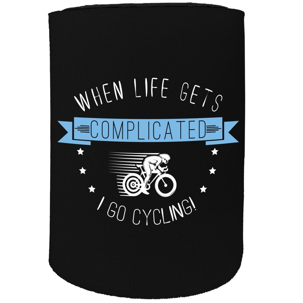 Alcohol Animal Stubby Holder - When Lifes Complicated Cycling - Funny Novelty Birthday Gift Joke Beer - 123t Australia | Funny T-Shirts Mugs Novelty Gifts