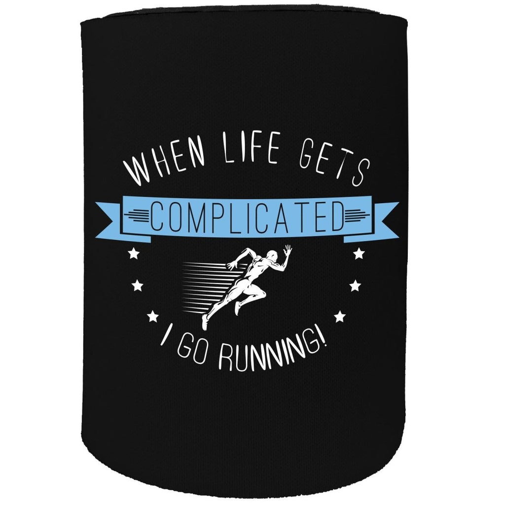 Alcohol Animal Stubby Holder - When Lifes Complicated Running - Funny Novelty Birthday Gift Joke Beer - 123t Australia | Funny T-Shirts Mugs Novelty Gifts