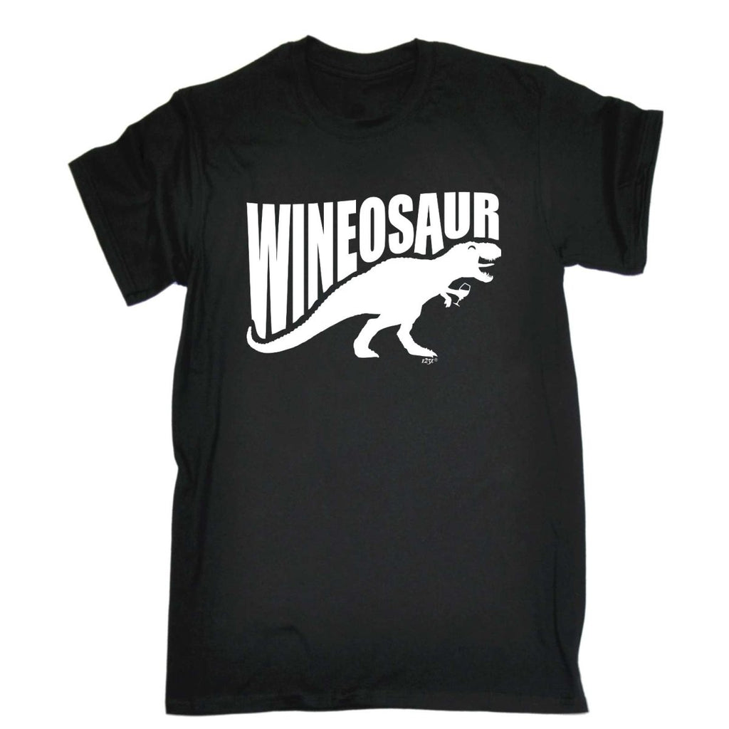 Alcohol Animal Wineosaur Dinosaur - Mens Funny Novelty T-Shirt Tshirts BLACK T Shirt - 123t Australia | Funny T-Shirts Mugs Novelty Gifts