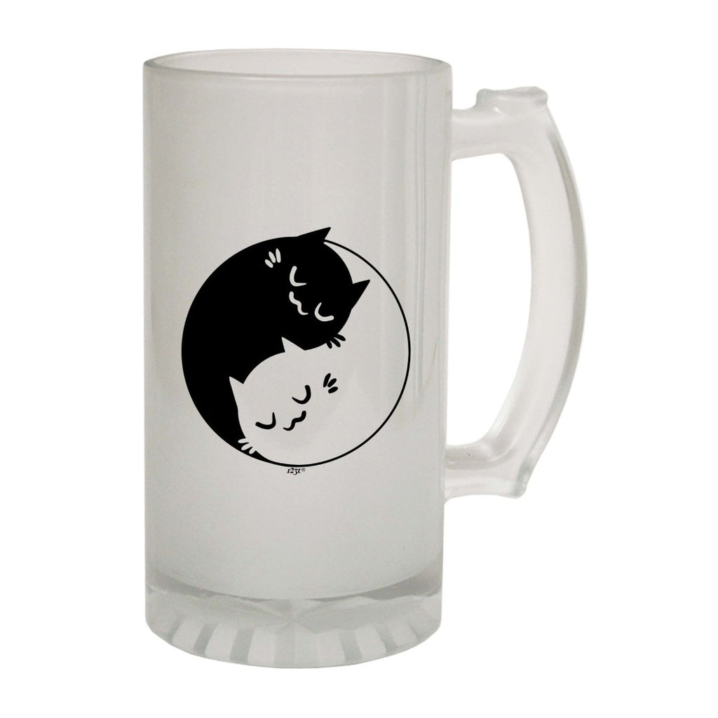 Alcohol Animal Yin Yang Cat - Funny Novelty Beer Stein - 123t Australia | Funny T-Shirts Mugs Novelty Gifts