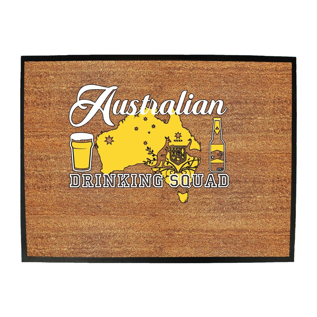 Alcohol Australia Drinking Squad - Funny Novelty Doormat Man Cave Floor mat - 123t Australia | Funny T-Shirts Mugs Novelty Gifts