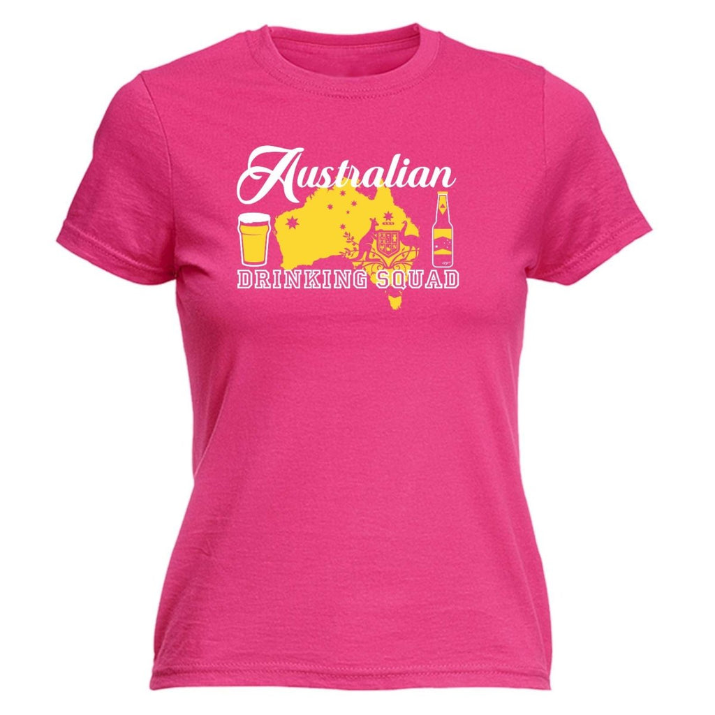 Alcohol Australia Drinking Squad - Funny Novelty Womens T-Shirt T Shirt Tshirt - 123t Australia | Funny T-Shirts Mugs Novelty Gifts