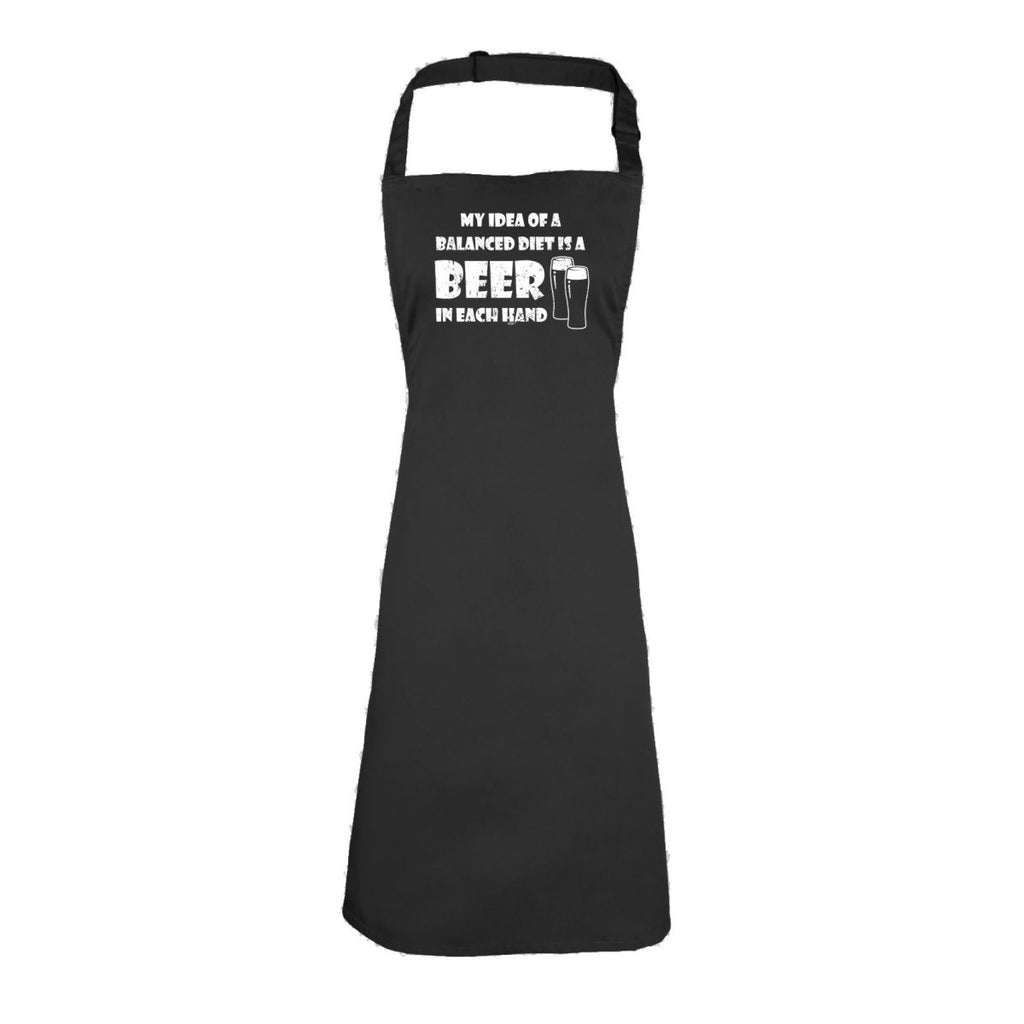 Alcohol Balanced Diet Is A Beer Each Hand - Funny Novelty Kitchen Adult Apron - 123t Australia | Funny T-Shirts Mugs Novelty Gifts