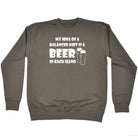Alcohol Balanced Diet Is A Beer Each Hand - Funny Novelty Sweatshirt - 123t Australia | Funny T-Shirts Mugs Novelty Gifts
