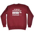 Alcohol Balanced Diet Is A Beer Each Hand - Funny Novelty Sweatshirt - 123t Australia | Funny T-Shirts Mugs Novelty Gifts