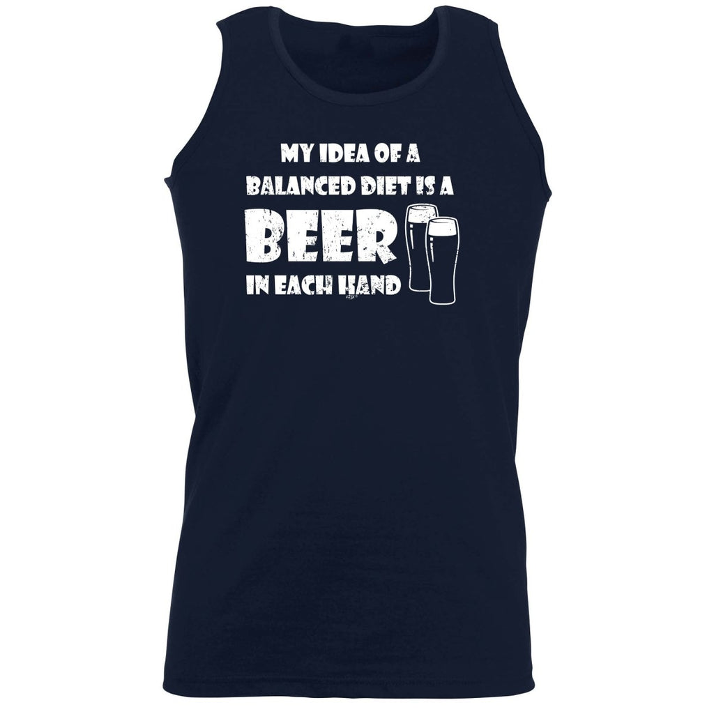 Alcohol Balanced Diet Is A Beer Each Hand - Funny Novelty Vest Singlet Unisex Tank Top - 123t Australia | Funny T-Shirts Mugs Novelty Gifts