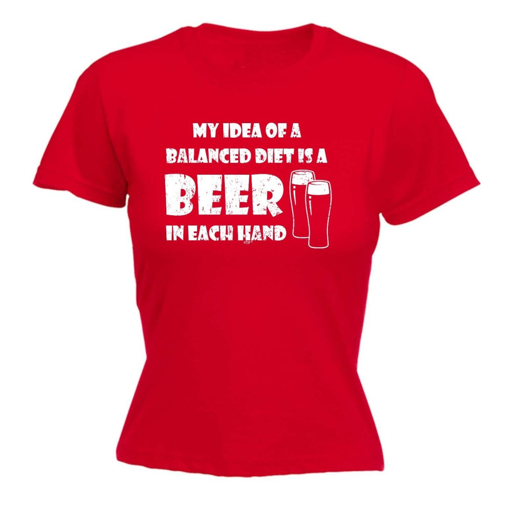 Alcohol Balanced Diet Is A Beer Each Hand - Funny Novelty Womens T-Shirt T Shirt Tshirt - 123t Australia | Funny T-Shirts Mugs Novelty Gifts