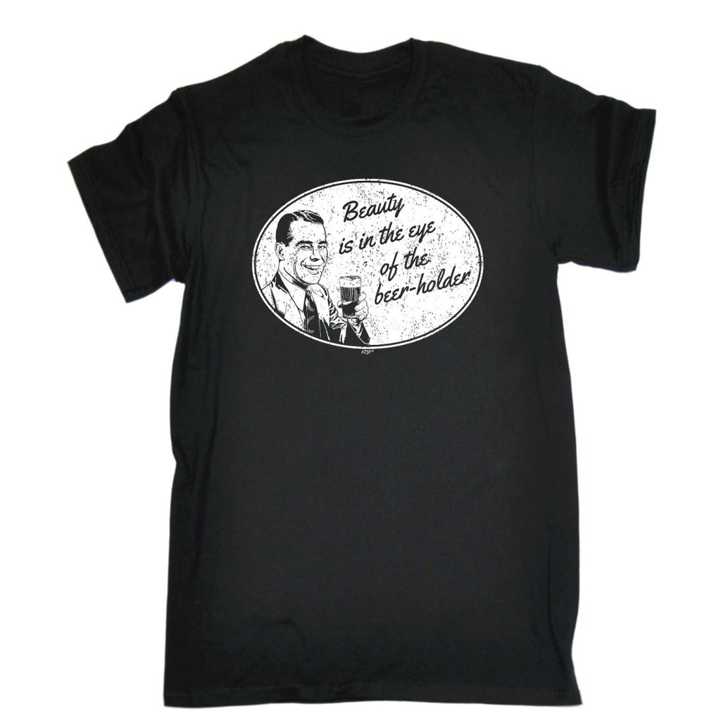 Alcohol Beauty Eye Beer Holder - Mens Funny Novelty T-Shirt Tshirts BLACK T Shirt - 123t Australia | Funny T-Shirts Mugs Novelty Gifts