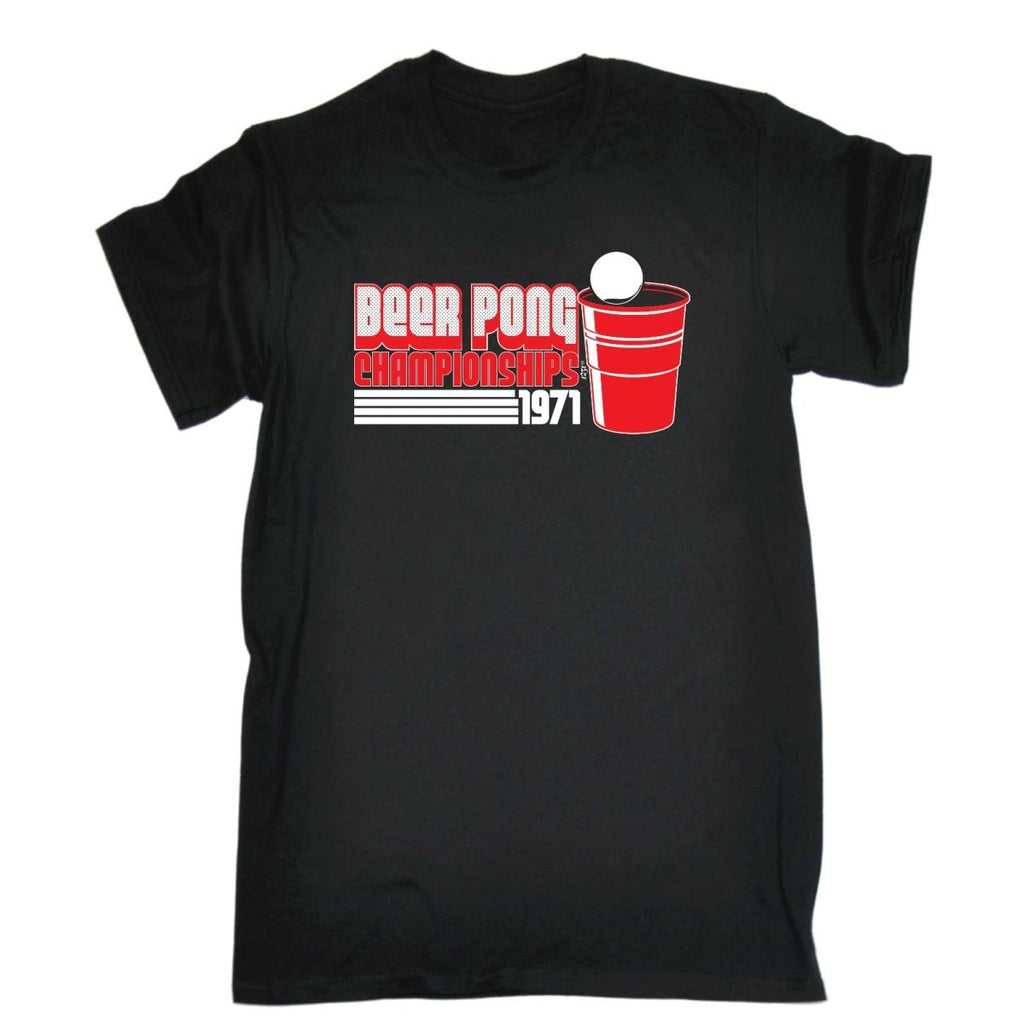 Alcohol Beer Pong Championships - Mens Funny Novelty T-Shirt Tshirts BLACK T Shirt - 123t Australia | Funny T-Shirts Mugs Novelty Gifts