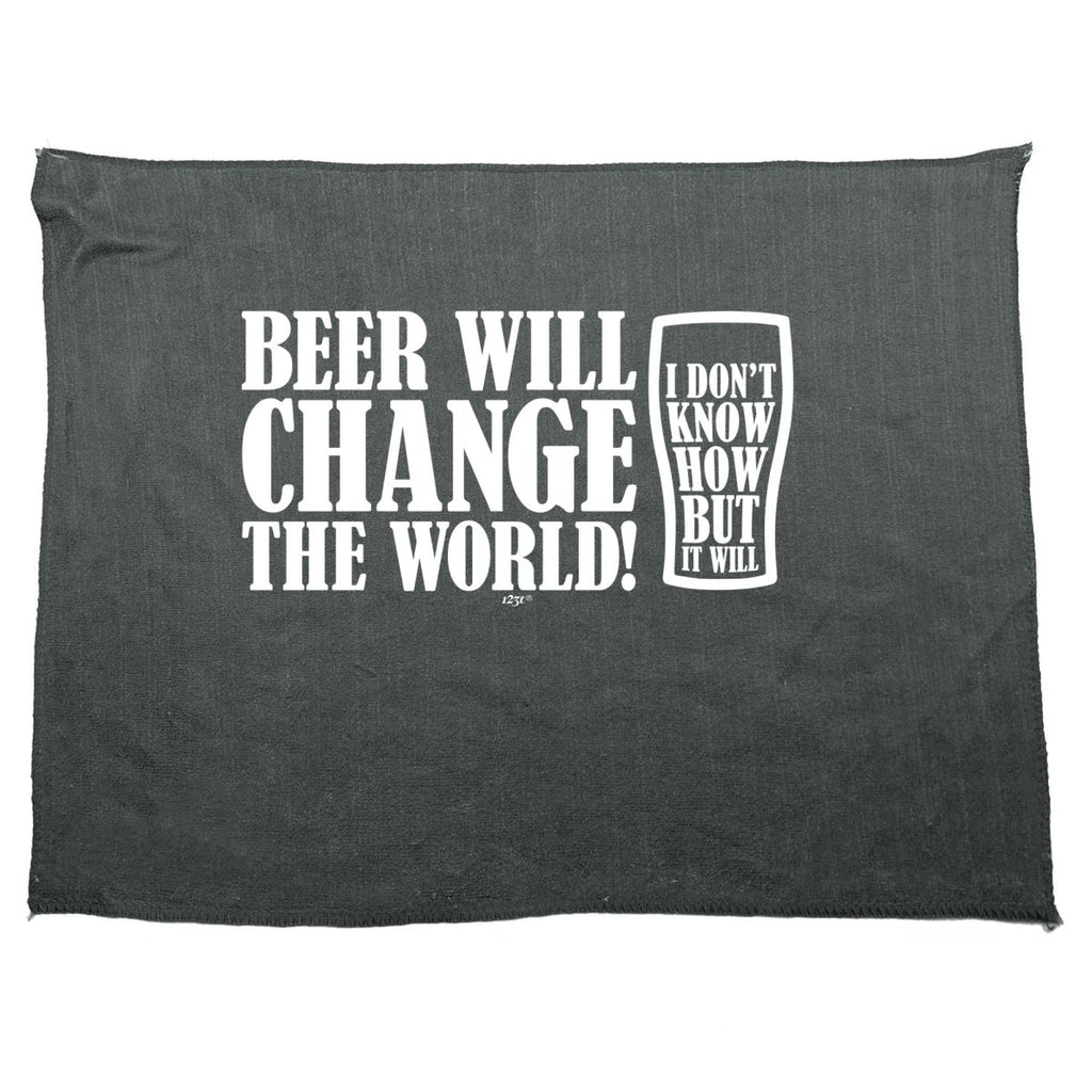 Alcohol Beer Will Change The World - Funny Novelty Soft Sport Microfiber Towel - 123t Australia | Funny T-Shirts Mugs Novelty Gifts