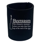 Alcohol Beergasm - Funny Novelty Stubby Holder - 123t Australia | Funny T-Shirts Mugs Novelty Gifts