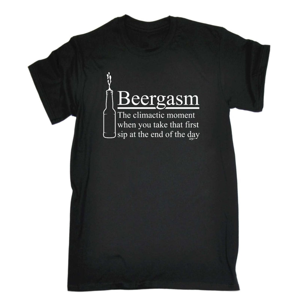Alcohol Beergasm - Mens Funny Novelty T-Shirt Tshirts BLACK T Shirt - 123t Australia | Funny T-Shirts Mugs Novelty Gifts