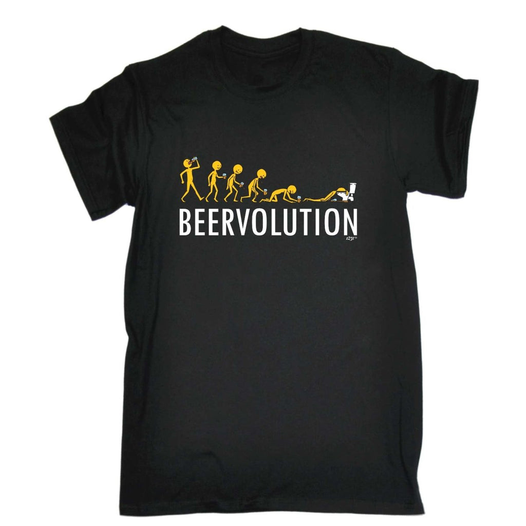 Alcohol Beervolution Beer Evolution - Mens Funny Novelty T-Shirt Tshirts BLACK T Shirt - 123t Australia | Funny T-Shirts Mugs Novelty Gifts