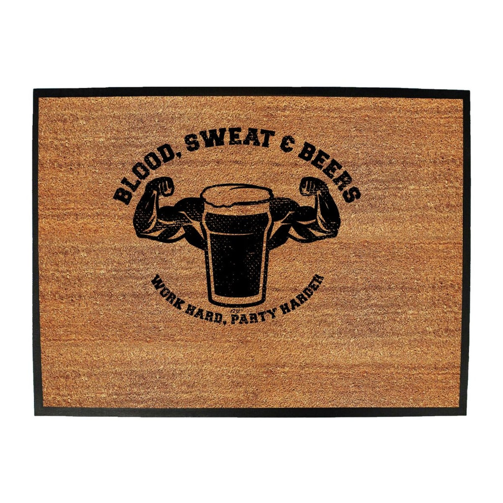 Alcohol Blood Sweat And Beers Gym - Funny Novelty Doormat Man Cave Floor mat - 123t Australia | Funny T-Shirts Mugs Novelty Gifts