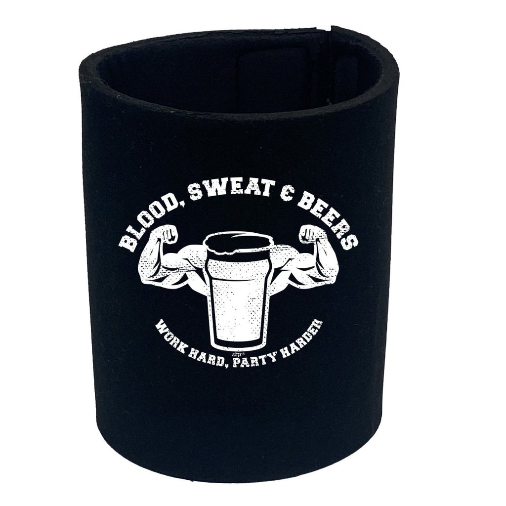 Alcohol Blood Sweat And Beers Gym - Funny Novelty Stubby Holder - 123t Australia | Funny T-Shirts Mugs Novelty Gifts