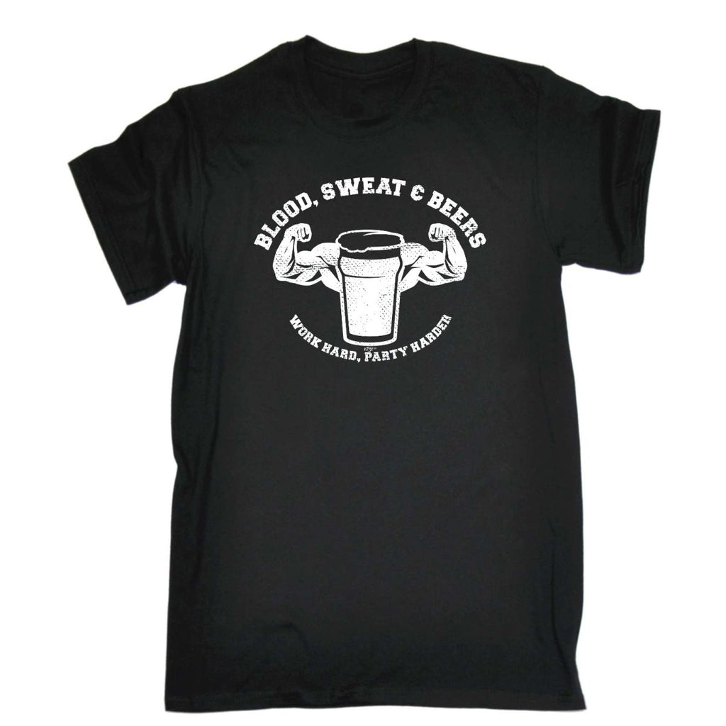 Alcohol Blood Sweat And Beers Gym - Mens Funny Novelty T-Shirt Tshirts BLACK T Shirt - 123t Australia | Funny T-Shirts Mugs Novelty Gifts