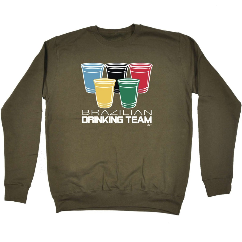 Alcohol Brazilian Drinking Team Glasses - Funny Novelty Sweatshirt - 123t Australia | Funny T-Shirts Mugs Novelty Gifts