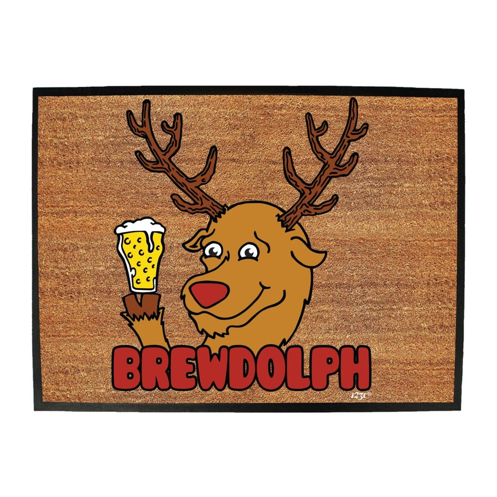 Alcohol Brewdolph Christmas Beer - Funny Novelty Doormat Man Cave Floor mat - 123t Australia | Funny T-Shirts Mugs Novelty Gifts