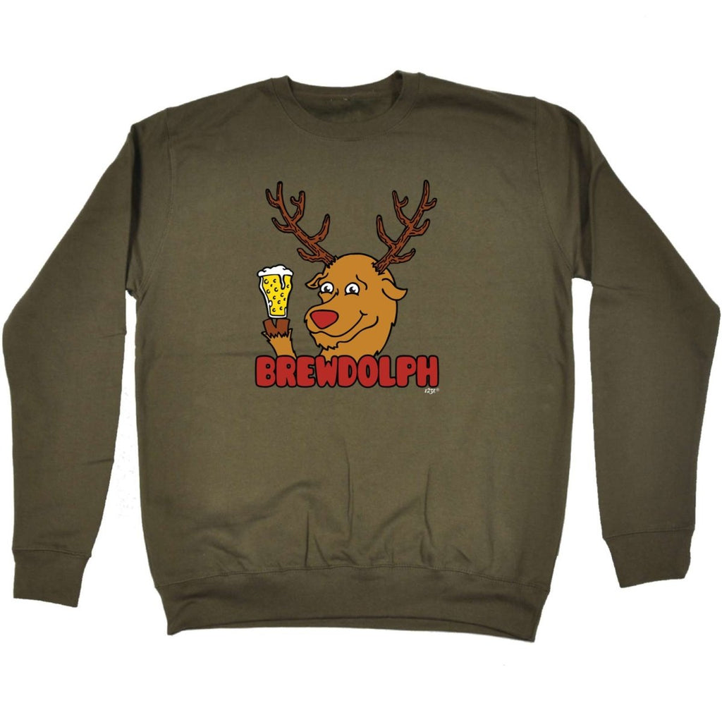 Alcohol Brewdolph Christmas Beer - Funny Novelty Sweatshirt - 123t Australia | Funny T-Shirts Mugs Novelty Gifts