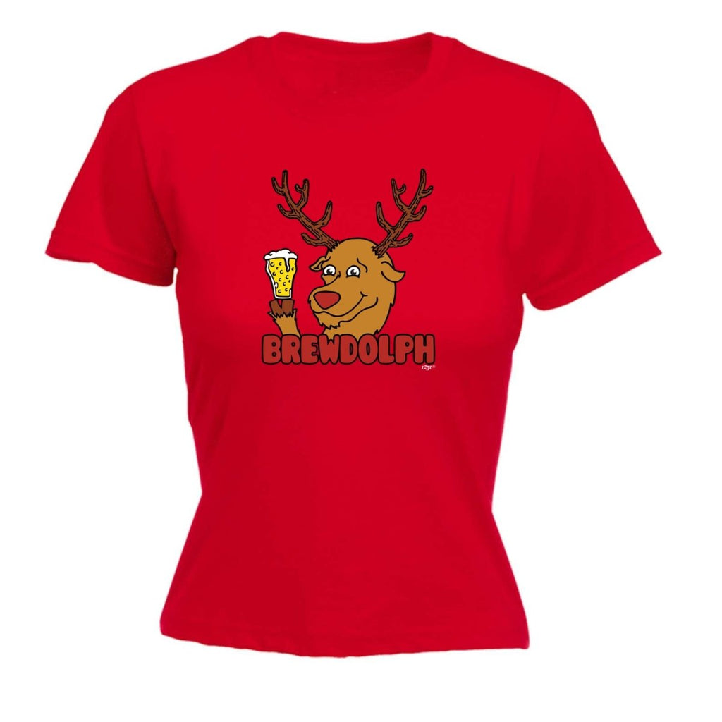 Alcohol Brewdolph Christmas Beer - Funny Novelty Womens T-Shirt T Shirt Tshirt - 123t Australia | Funny T-Shirts Mugs Novelty Gifts