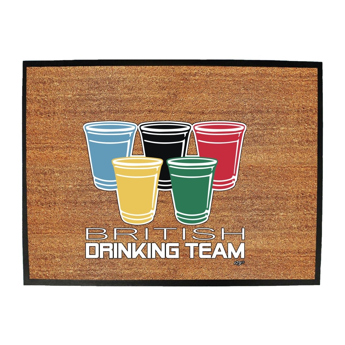 Alcohol British Drinking Team Glasses - Funny Novelty Doormat Man Cave Floor mat - 123t Australia | Funny T-Shirts Mugs Novelty Gifts