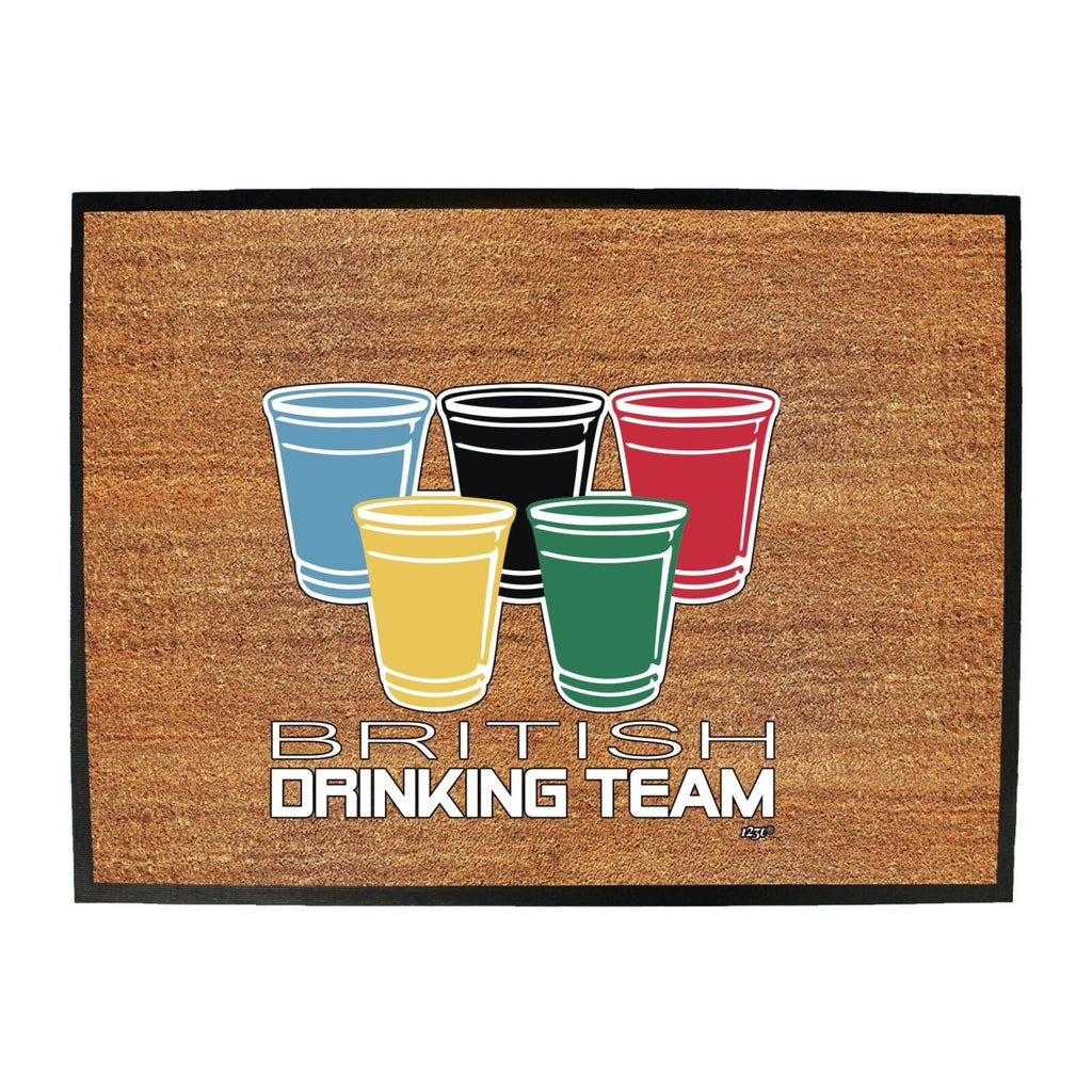 Alcohol British Drinking Team Glasses - Funny Novelty Doormat Man Cave Floor mat - 123t Australia | Funny T-Shirts Mugs Novelty Gifts