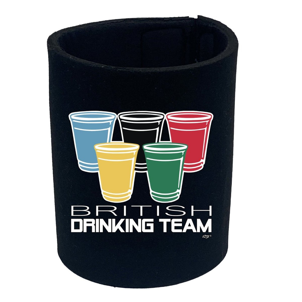 Alcohol British Drinking Team Glasses - Funny Novelty Stubby Holder - 123t Australia | Funny T-Shirts Mugs Novelty Gifts