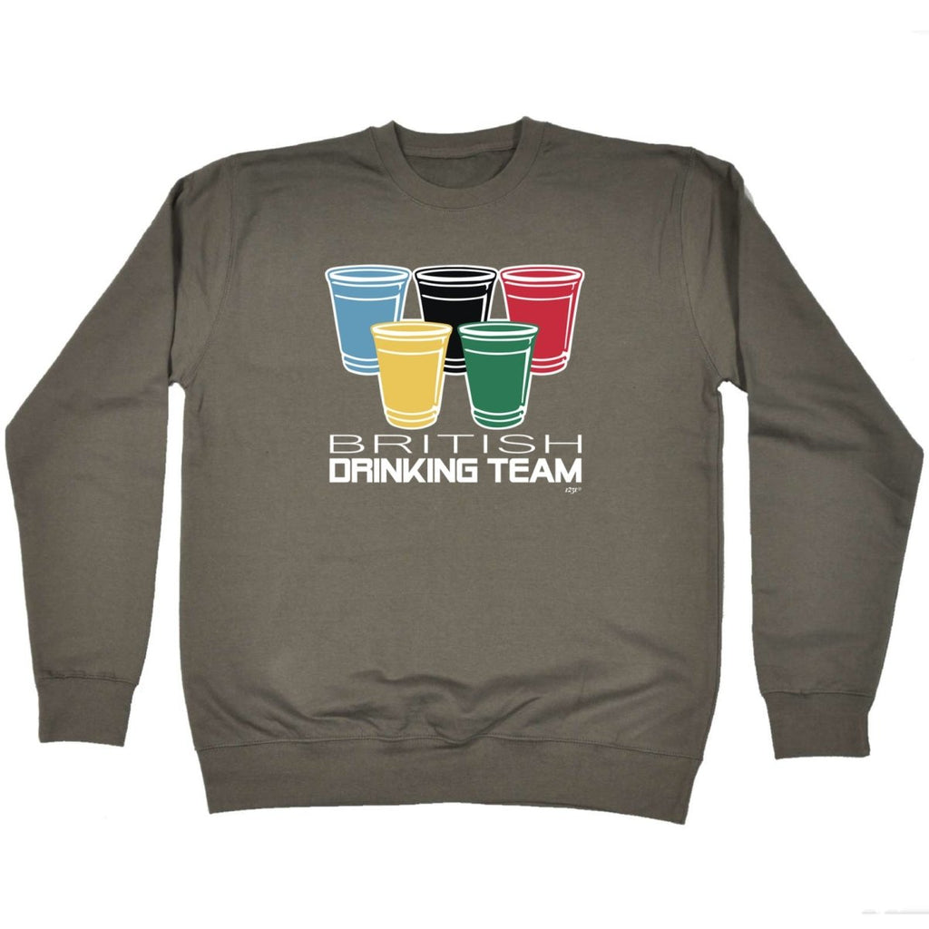 Alcohol British Drinking Team Glasses - Funny Novelty Sweatshirt - 123t Australia | Funny T-Shirts Mugs Novelty Gifts
