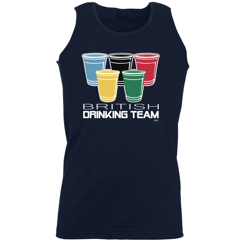 Alcohol British Drinking Team Glasses - Funny Novelty Vest Singlet Unisex Tank Top - 123t Australia | Funny T-Shirts Mugs Novelty Gifts