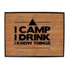 Alcohol Camping Camp Drink Know Things - Funny Novelty Doormat Man Cave Floor mat - 123t Australia | Funny T-Shirts Mugs Novelty Gifts