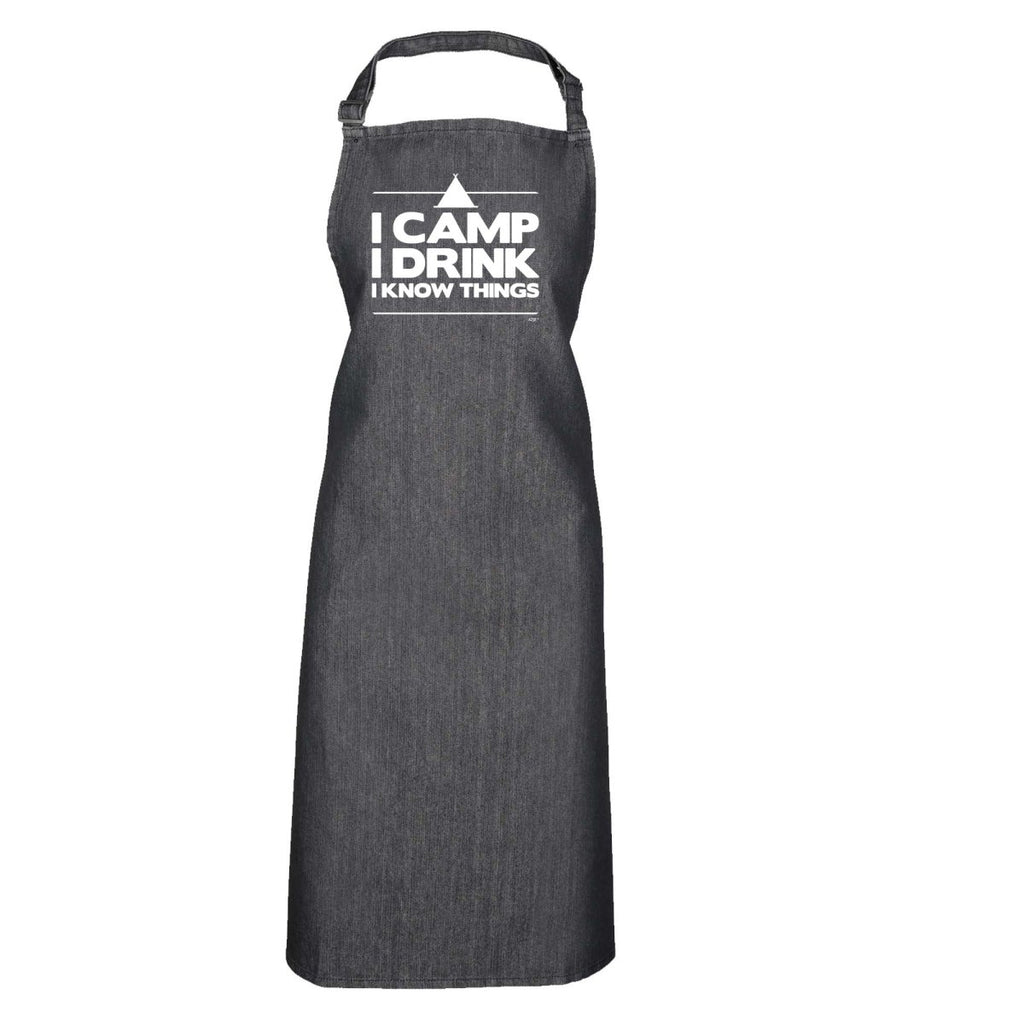 Alcohol Camping Camp Drink Know Things - Funny Novelty Kitchen Adult Apron - 123t Australia | Funny T-Shirts Mugs Novelty Gifts