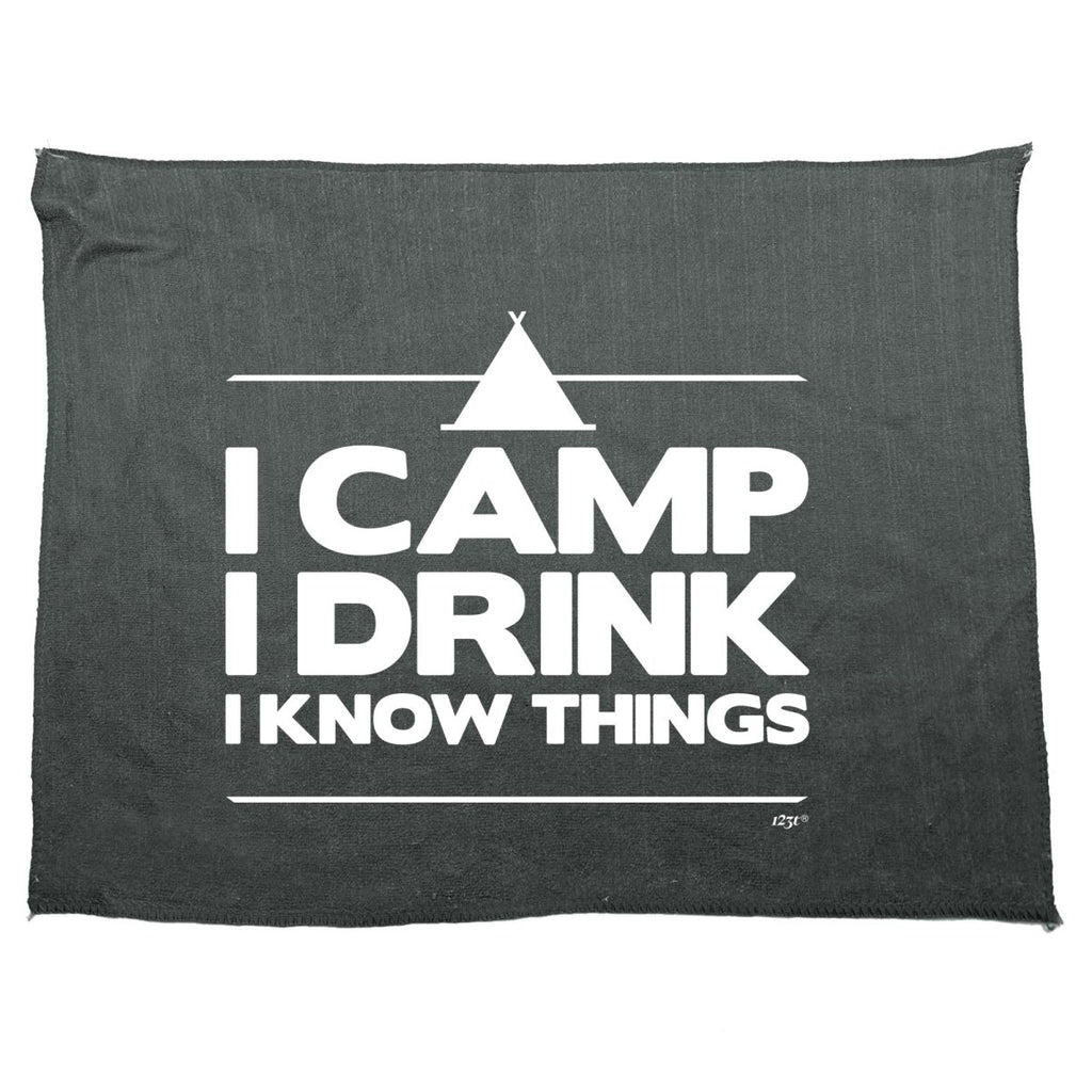 Alcohol Camping Camp Drink Know Things - Funny Novelty Soft Sport Microfiber Towel - 123t Australia | Funny T-Shirts Mugs Novelty Gifts